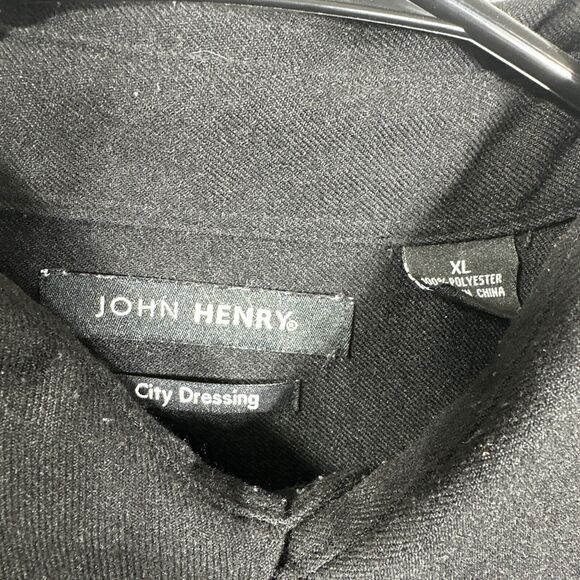 John Henry City Dressing Button Front Mens Size XL Black - Picture 3 of 10
